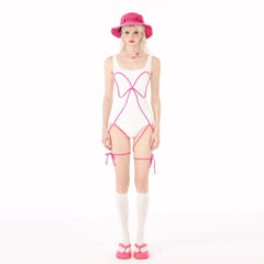 Rainbow Series Dopamine Swimsuit 2026 New,Women Pink Sweet One-Pieces,Modest Tankini,Micro Bikini,Strapless Suspender Boardshort,UV Protection Long Sleeve Surfing Bathing Suit - Halloweez