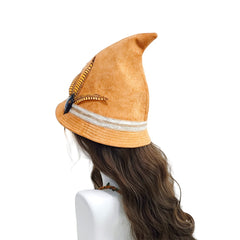 Party Wings Halloween Witch Hat with Feather Decoration - Fashionable and Unique - Halloweez
