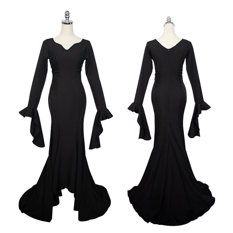 Adams Family Wednesday Addams Cosplay Costume Halloween Dress Performance Outfit - Halloweez