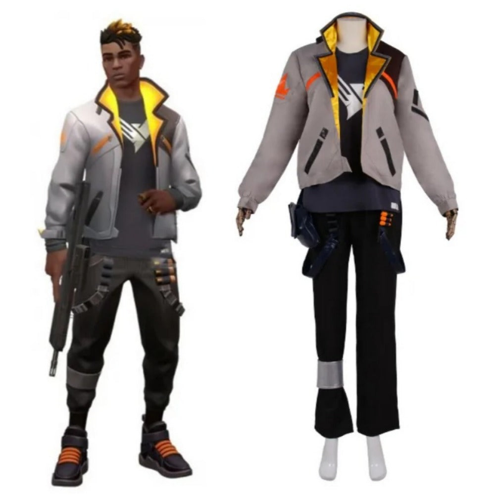 Halloweez Valorant Phoenix Cosplay Costume - Men's Coat Pants Belt Outfit for Halloween & Carnival - Halloweez