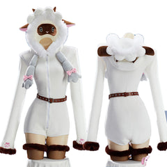 Official Pokémon Wooloo Cute Plush Home Cosplay Onesie Jumpsuit for Women - Halloweez
