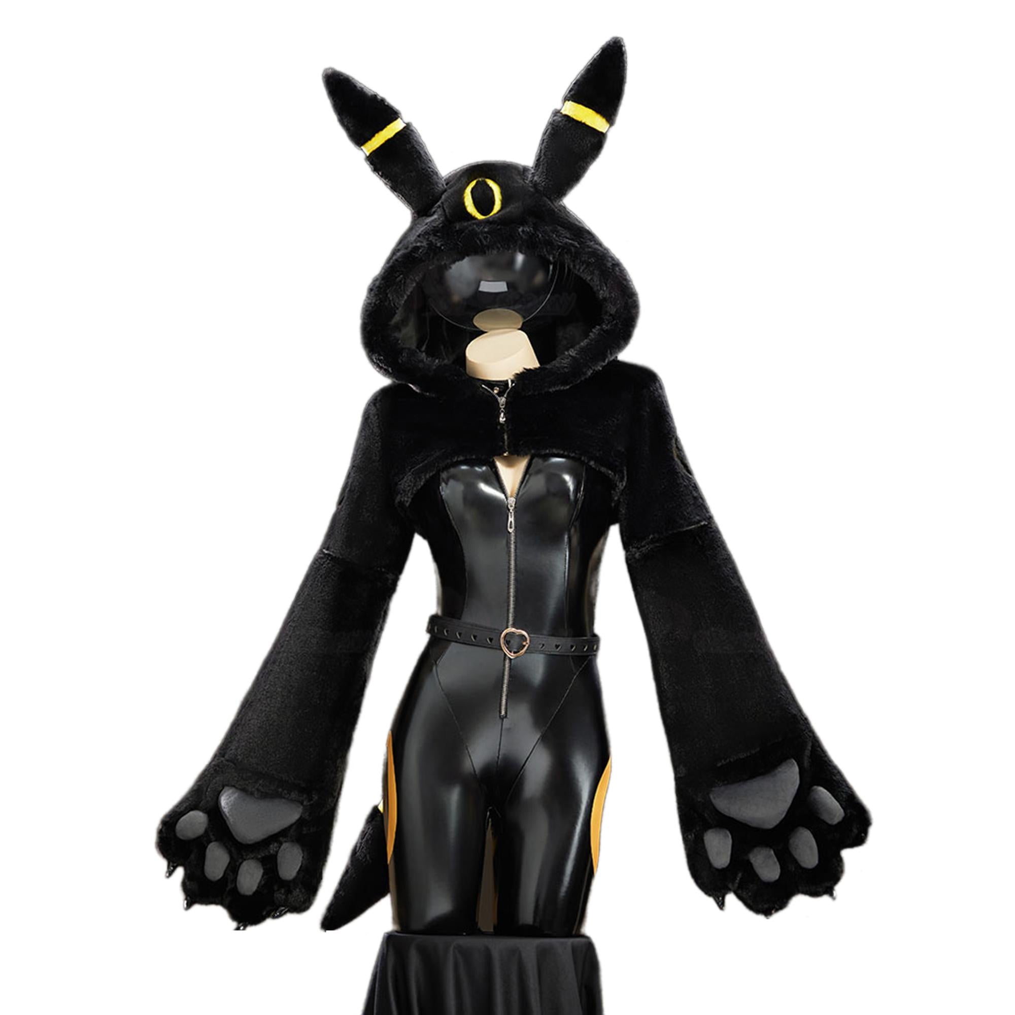 Umbreon Kigurumi Cosplay Bodysuit with Paws Hoodie Anime Costume - Halloweez