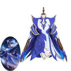 New Skin Irelia Women Cosplay Costume by Halloweez - Blue White Dress for Halloween - Halloweez