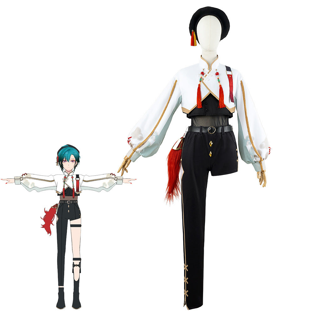 VTuber Green Fairy New 3D Anime Virtual Streamer Costume Women Chinese Style Set - Halloweez