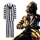 "Beetlejuice The Ghost With The Most Cosplay Costume - Halloween Performance Outfit" - Halloweez
