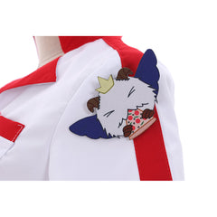 Halloweez Sivir Pizza Delivery Cosplay Costume for Women | Full Set Including Crop Top, Shorts & Hat - Halloweez