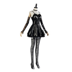 Halloweez Misa Amane Cosplay Costume - Premium Leather Dress, Lace Accessories, Anime Uniform Set for Women - Halloweez