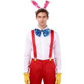 Roger Rabbit Men's Cosplay Costume White Shirt Red Suspenders Trousers Set - Halloweez