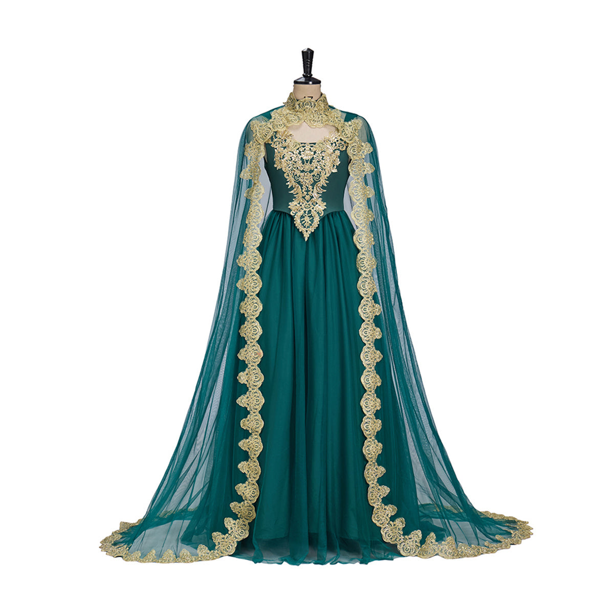 Retro Green Evening Gown Cosplay Costume – Anime, Game, or Movie Outfit - Halloweez