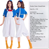 Donald Duck Sailor Cosplay Costume,Custom Size for Halloween & Stage Show