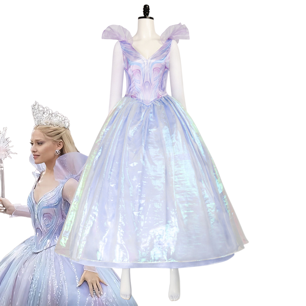 Glinda the Good Witch Cosplay Costume – Wicked Movie-Inspired Elegant Dress for Women - Halloweez