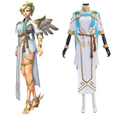 Halloweez Overwatch Mercy Victory Cosplay Outfit - Angela Ziegler Summer Games Edition - Halloweez