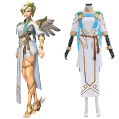 Halloweez Overwatch Mercy Victory Cosplay Outfit - Angela Ziegler Summer Games Edition - Halloweez