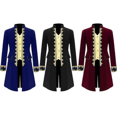 Medieval Steampunk Jacket Coat Gothic Victorian Coat Halloween Retro Tailcoat - Halloweez