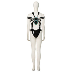 Halloweez Juri Cosplay Outfit - Hollow Bodysuit with Vest, Pants, and Gloves - Halloweez