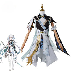 Halloweez Jinhsi Cosplay Costume - Wuthering Waves Thawborn Renewal Jinzhou Magistrate Dress for Women - Halloweez