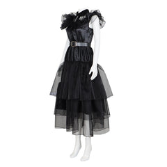 Wednesday Addams Cosplay Dress from The Addams Family TV Show - Perfect for Halloween and Cosplay Events - Halloweez