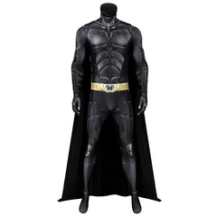 Halloweez Adult Men Dark Black Knight Jumpsuit Cloak Bat Mask Superhero Costume - Halloweez