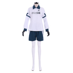 Halloweez Shirou Fubuki Cosplay Outfit - White Love Academy Soccer Uniform for Summer - Halloweez