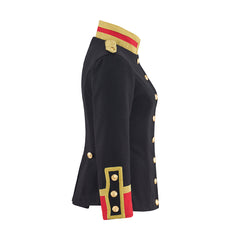 Women's Black Officer Coat Cosplay Costume – Premium Anime-Inspired Military Uniform - Halloweez