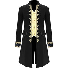 Medieval Steampunk Jacket Coat Gothic Victorian Coat Halloween Retro Tailcoat - Halloweez