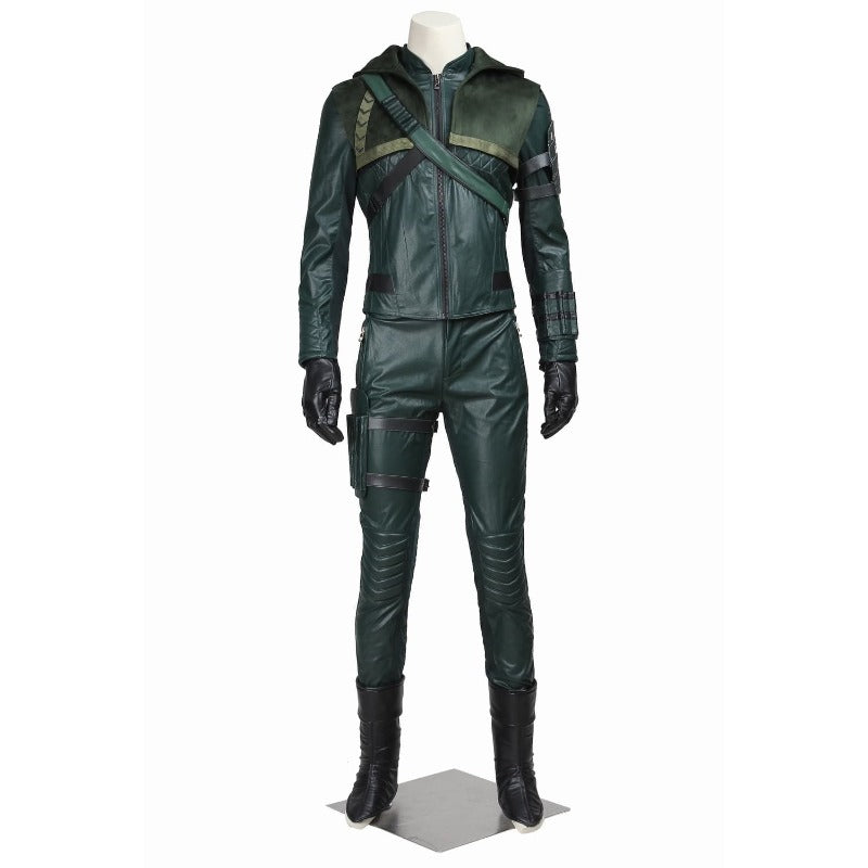 Halloweez Green Arrow Cosplay Accessories Set – Mask, Gloves, Holster, Belt, Bag - Halloweez