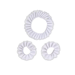 Men's Premium Renaissance White Cotton Lace Jabot Collar & Wrist Cuffs Cosplay Accessories by Halloweez - Halloweez