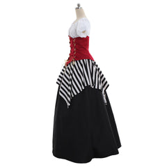 Stylish Red Black Renaissance Corset - Perfect for Pirate & Victorian Themed Parties - Halloweez