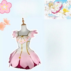 Cardcaptor Sakura Cosplay Costume, Custom Cherry Blossom Battle Dress for Halloween Comic Con