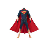 Superman Clark Kent Cosplay Bodysuit, DC Superhero Full Costume with Red Cape for Comic Con Halloween