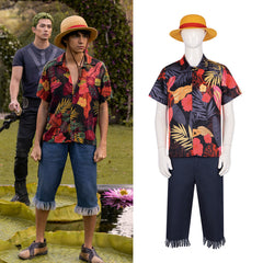 One Piece Luffy Cosplay Costume - Real Version Movie Same Role Play Clothing - Halloweez
