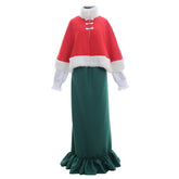 Elegant Halloweez Victorian Red & Green Top Dress Hat Cosplay Costume for Adults - Halloweez