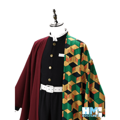 Demon Slayer Cosplay Costume Giyu Tomioka Water Hashira Uniform with Embroidery - Premium Quality Cosplay Outfit for Anime Fans