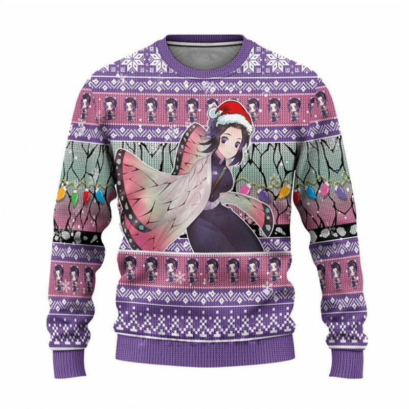 New Demon Slayer 3D Print Casual Loose Fit Christmas Sweatshirt - Halloweez