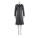 Wednesday Addams Black Floral Lace Dress Gothic Netflix Halloween Cosplay Costume - Halloweez
