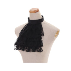 Elegant Victorian Style Black Lace Detachable Collar by Halloweez for Cosplay and Vintage Enthusiasts - Halloweez