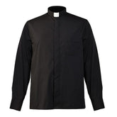 Halloween New Missionary Role Play Shirt Priest Father Cosplay Short Sleeve Black Shirt Spot - Halloweez