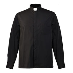 Halloween New Missionary Role Play Shirt Priest Father Cosplay Short Sleeve Black Shirt Spot - Halloweez