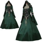Elegant Victorian Aristocrat Ball Gown in Deep Green for Weddings and Parties - Custom Made by Halloweez - Halloweez