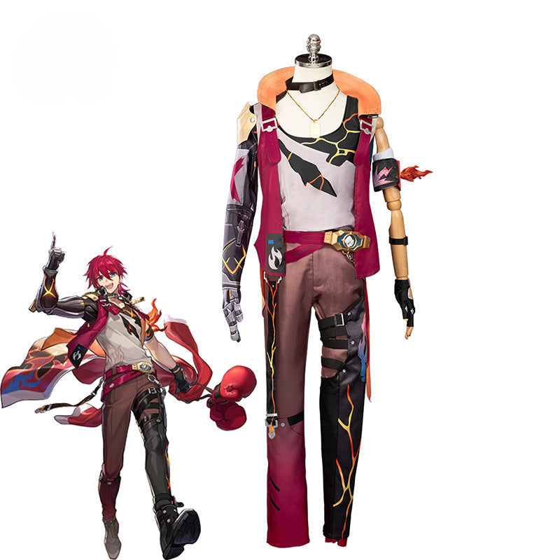 Halloweez Luka Cosplay Costume - Wildfire Boxer Champion Luka Men's Ancient Style Full Suit - Halloweez