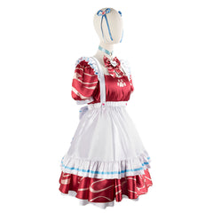 vtuber Akami Karubi Anime Cosplay Maid Dress Set - Perfect for Cosplay Enthusiasts - Halloweez