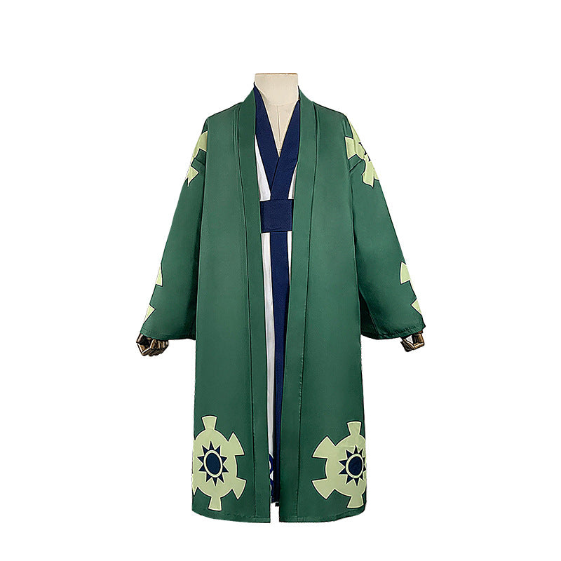 One Piece Wano Country Zoro Cosplay Yukata Kimono Japanese Anime Costume - Halloweez