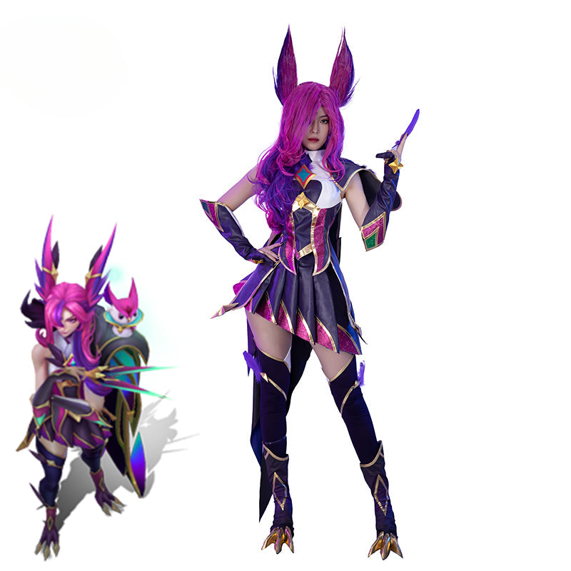 Halloweez Star Guardian Xayah Cosplay Costume - Women's Xayah Suit with Cloak for Halloween Carnival - Halloweez