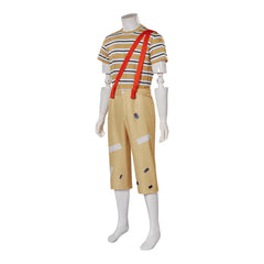 Halloweez El Chavo Del Ocho Costume Men Stripe T-Shirt Pants Set with Hat for Adult Halloween Outfits - Halloweez