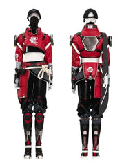 Halloweez Apex Street Smart Cosplay Costume - Wraith Skin Red Leather Coat with Accessories - Halloweez