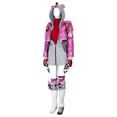 Stylish Wattson Cosplay Costume from Apex Legends in Pink with Accessories for Halloween Carnival - Halloweez