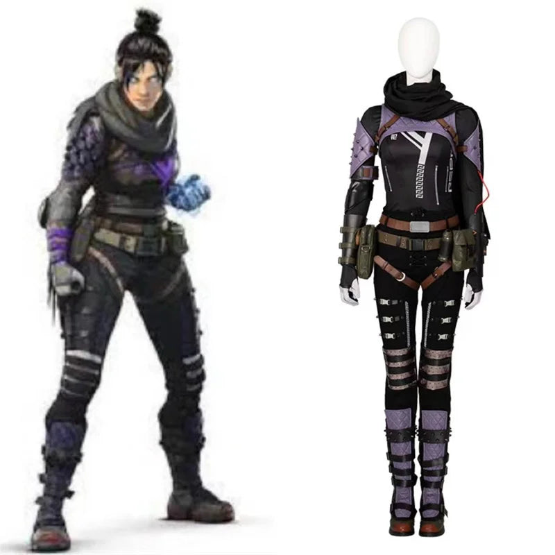 Halloweez Apex Wraith Cosplay Costume with Evil Skin and Accessories for Halloween Carnival - Halloweez