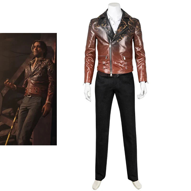 Halloweez Luis Serro Cosplay Costume for Men - Retro Punk Jacket, Shirt, Pants Set - Halloweez