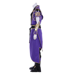 Halloweez Rain Cosplay Costume | Immersive Purple Warrior Outfit with Armguard, Gloves, and Mask - Halloweez