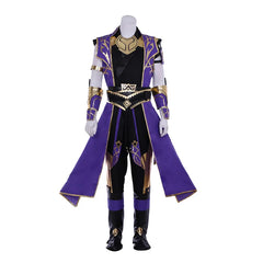 Halloweez Rain Cosplay Costume | Immersive Purple Warrior Outfit with Armguard, Gloves, and Mask - Halloweez